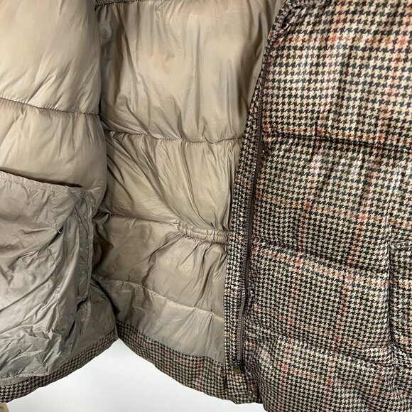 Ralph Lauren Houndstooth Plaid Puffer Jacket Size Large Outdoor Designer Casual - Picture 5 of 11